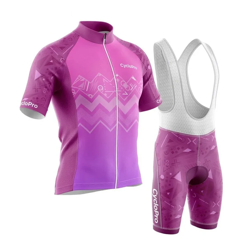 Cycling Outfit Summer Purple Man - Wave+