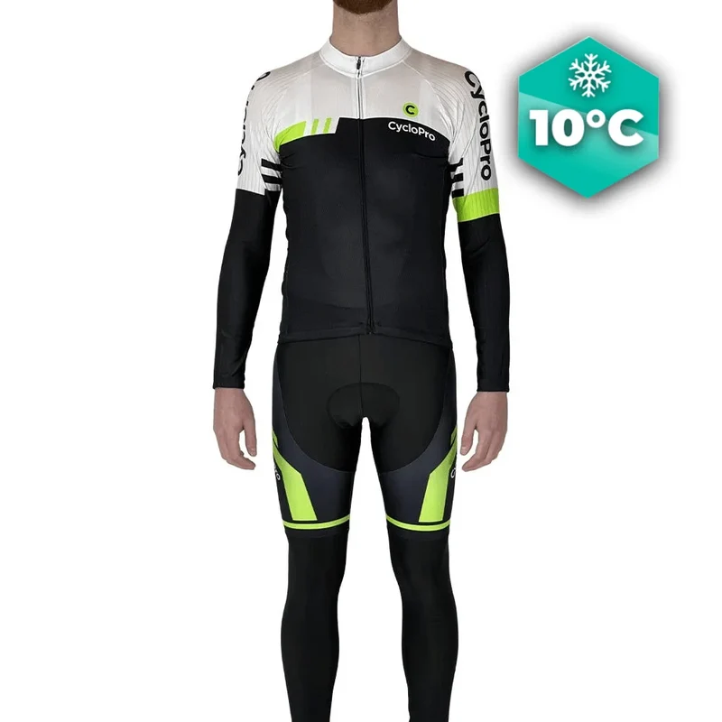 Outfit per ciclismo per caduta bianca e verde - Pro+