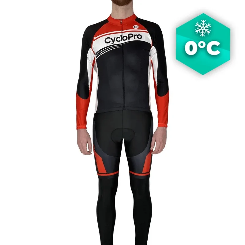 Outfit di ciclismo invernale rosso - Racing+