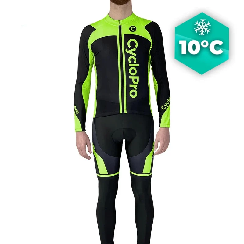 Green Fall Cycling Outfit - Flash+
