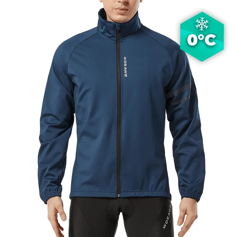 Giacca termica ciclistica blu - montagna+