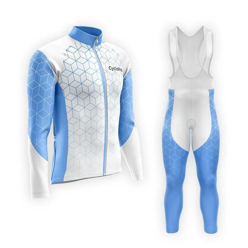Autumn Blue Man's Cycling Outfit - Cubic+