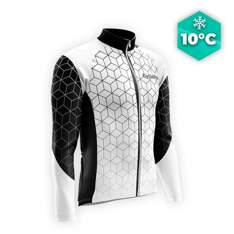 Maglia di sangue a lungo cicling nero - cubico+