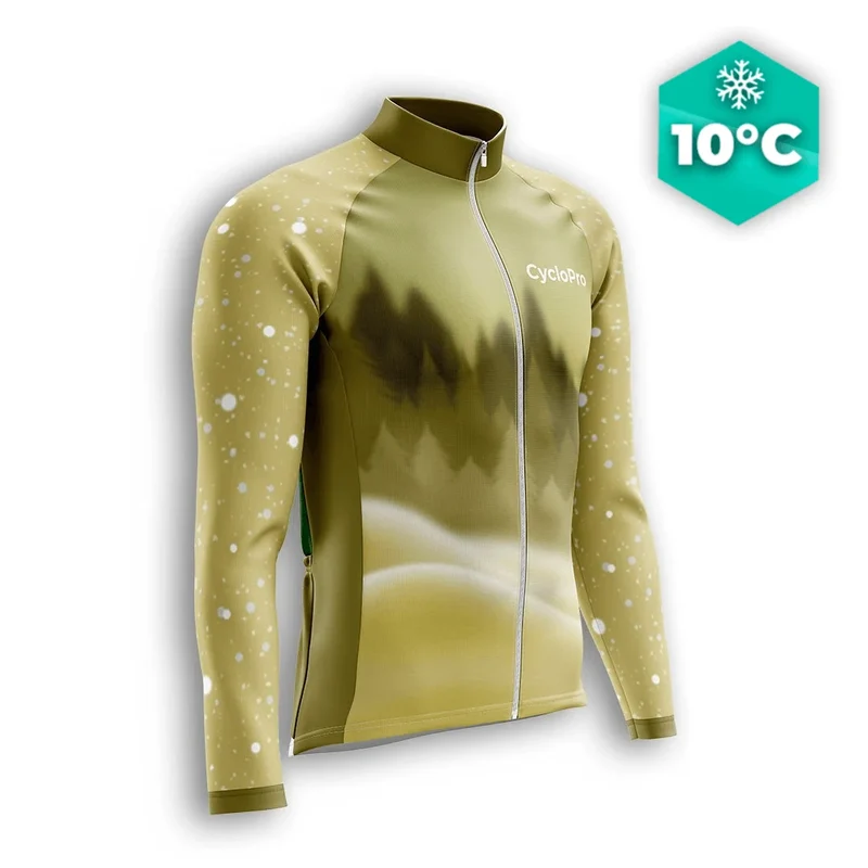 Jersey a lungo ciclismo giallo - neve+