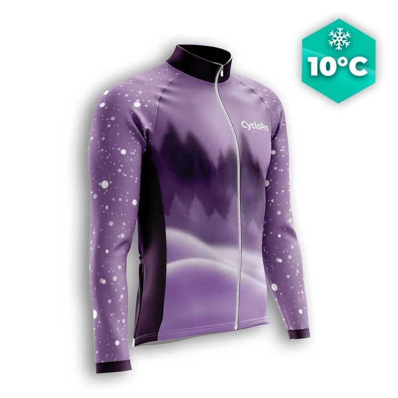 Viola di caduta della maglia ciclistica lunga - Snow+