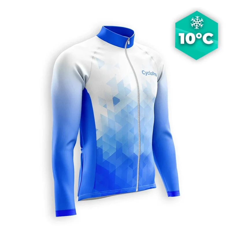 Lunga maglia ciclistica blu ciclistica - Crystal+