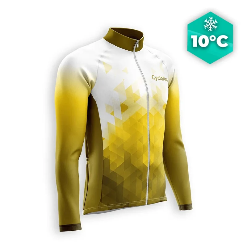 Lunga maglia di Cicling di autonomi gialli - Crystal+