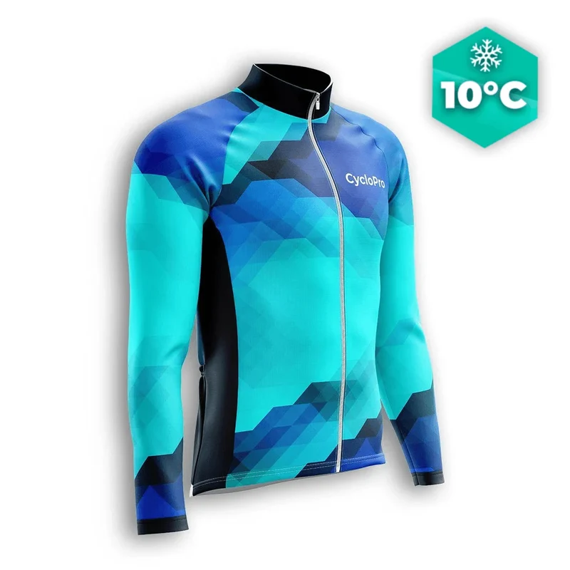 Maglia ciclistica blu lunga - Horizon+