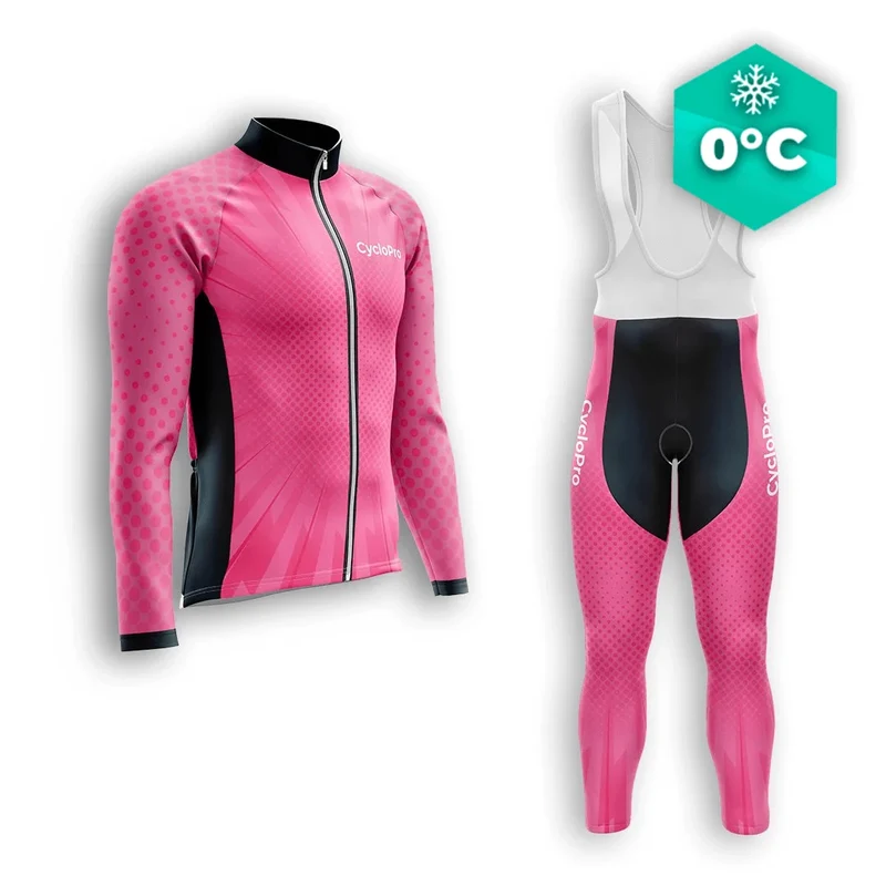 Outfit per ciclismo invernale Uomo rosa - velocità+
