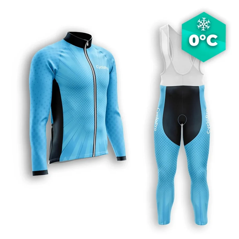 Ciclista invernale inverno blu uomo - velocità+