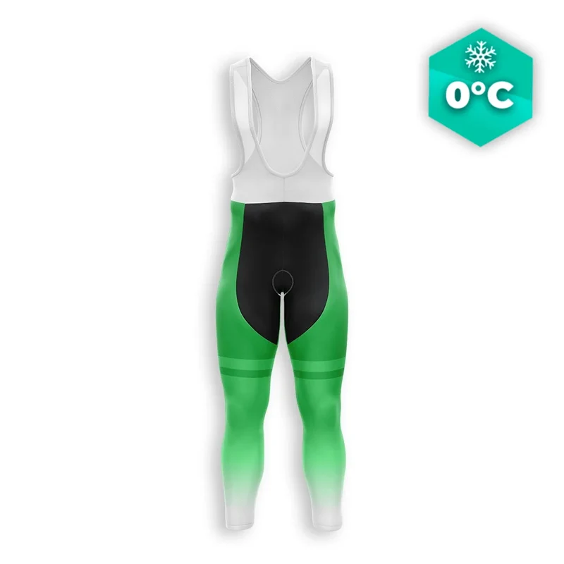 Ciclista invernale inverno uomo / verde - traccia+