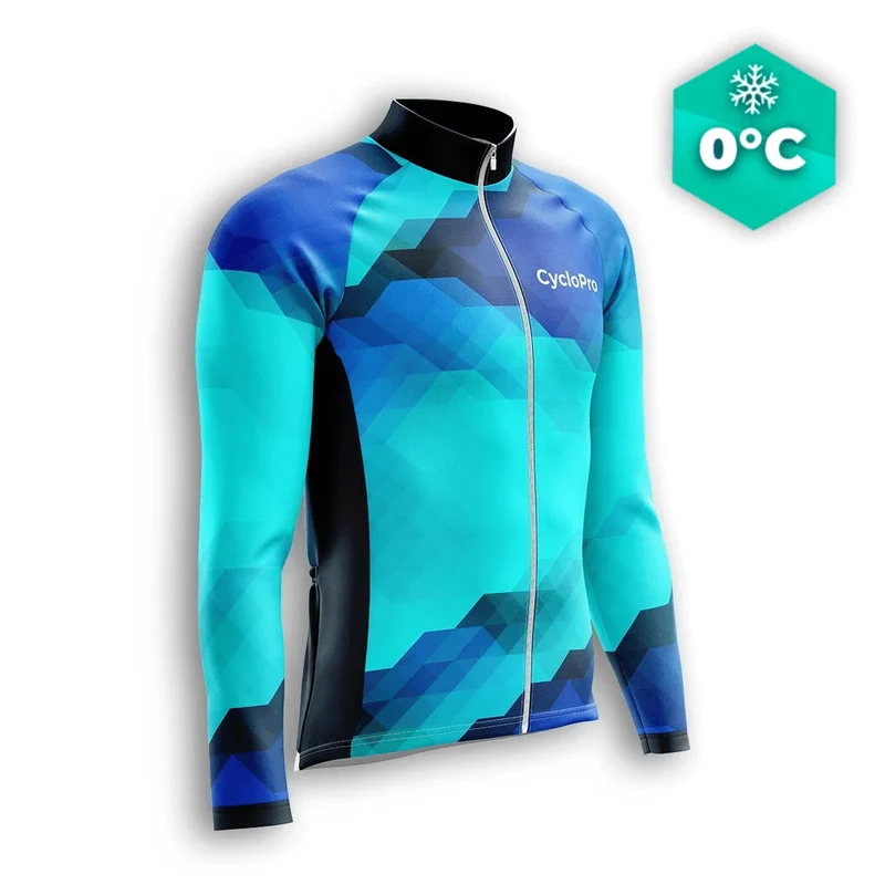 Lunga maglia ciclistica invernale blu - Horizon+