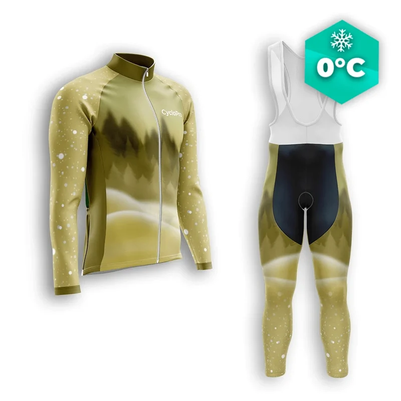Outfit per ciclismo invernale giallo - Snow+