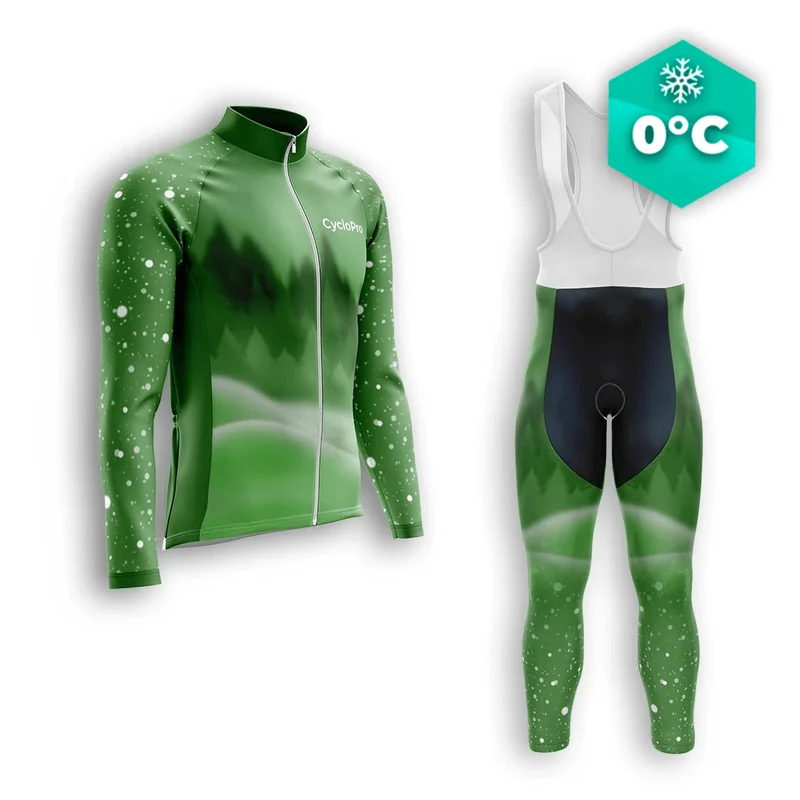 Outfit da ciclismo invernale Green Man - Snow+