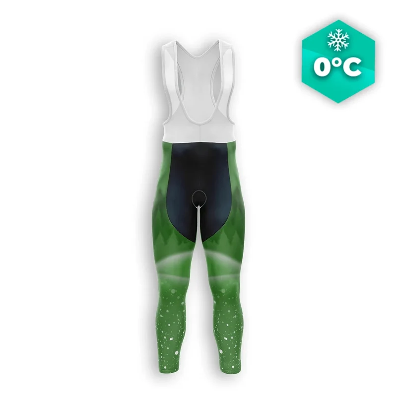Ciclista invernale inverno uomo verde - neve+