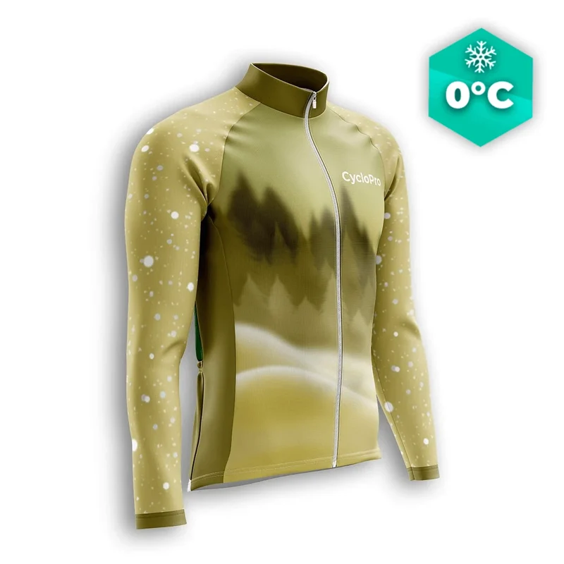 Lunga maglia ciclistica invernale giallo - neve+