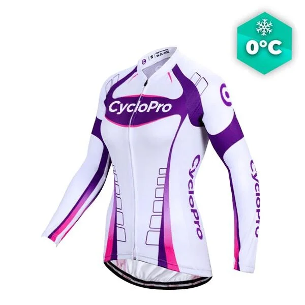 Lunga maglia ciclistica viola - inverno - Comfort+