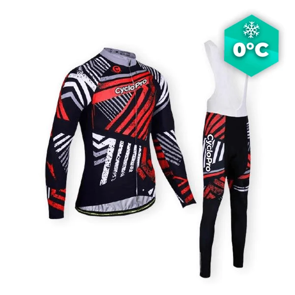 Outfit di ciclismo invernale rosso - sporco+