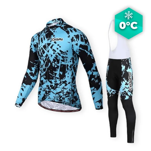 Outfit di ciclismo invernale blu - Splash+