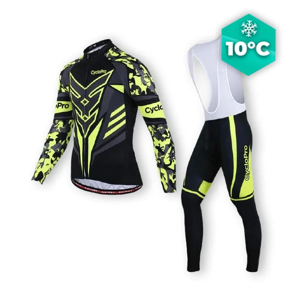 Outfit per ciclismo per autunno giallo - Squadra+