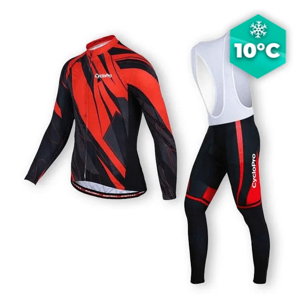 Outfit di ciclismo autunnale rosso - Abstract+