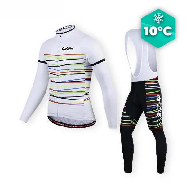 Outfit per ciclismo per caduta bianca - felice+