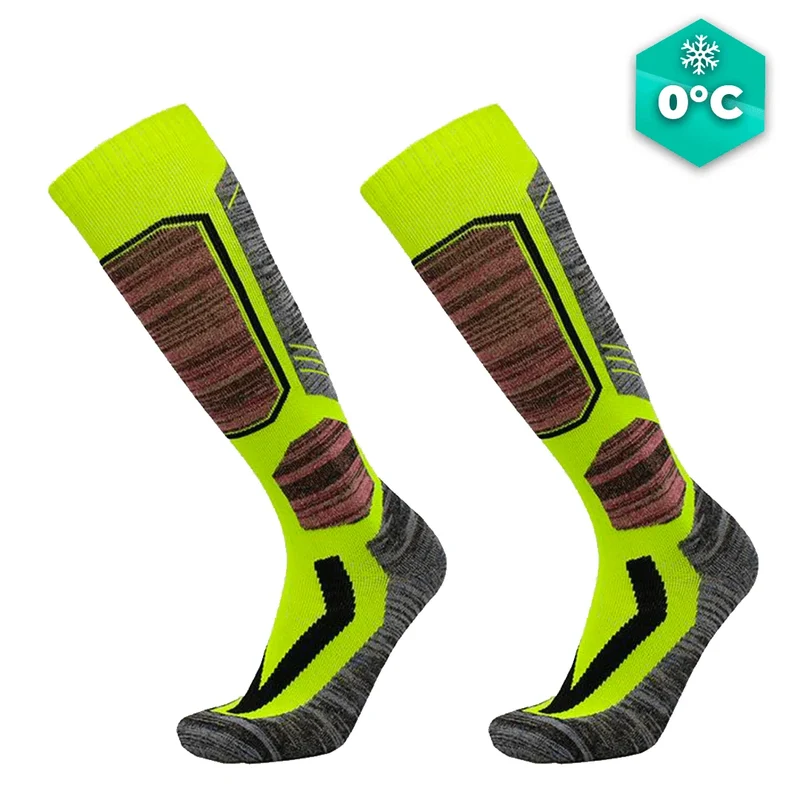 Calzini per ciclismo invernale giallo - Comfort+