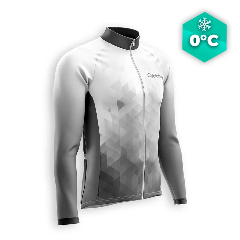 Jersey in bicicletta invernale nera lunga - Crystal+