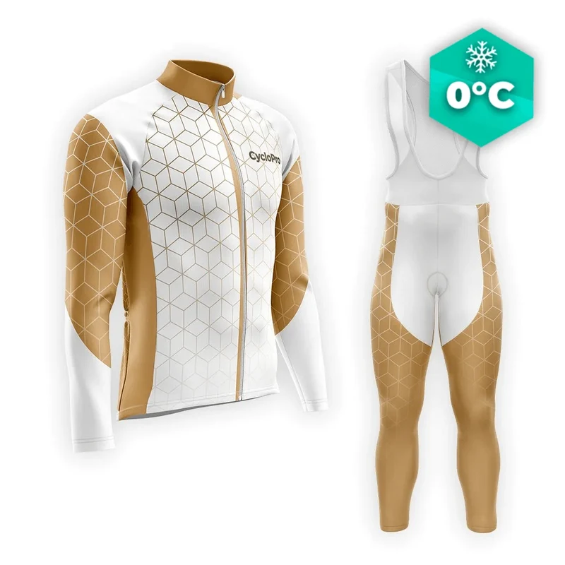 Outfit da ciclismo invernale uomini marroni - cubico+