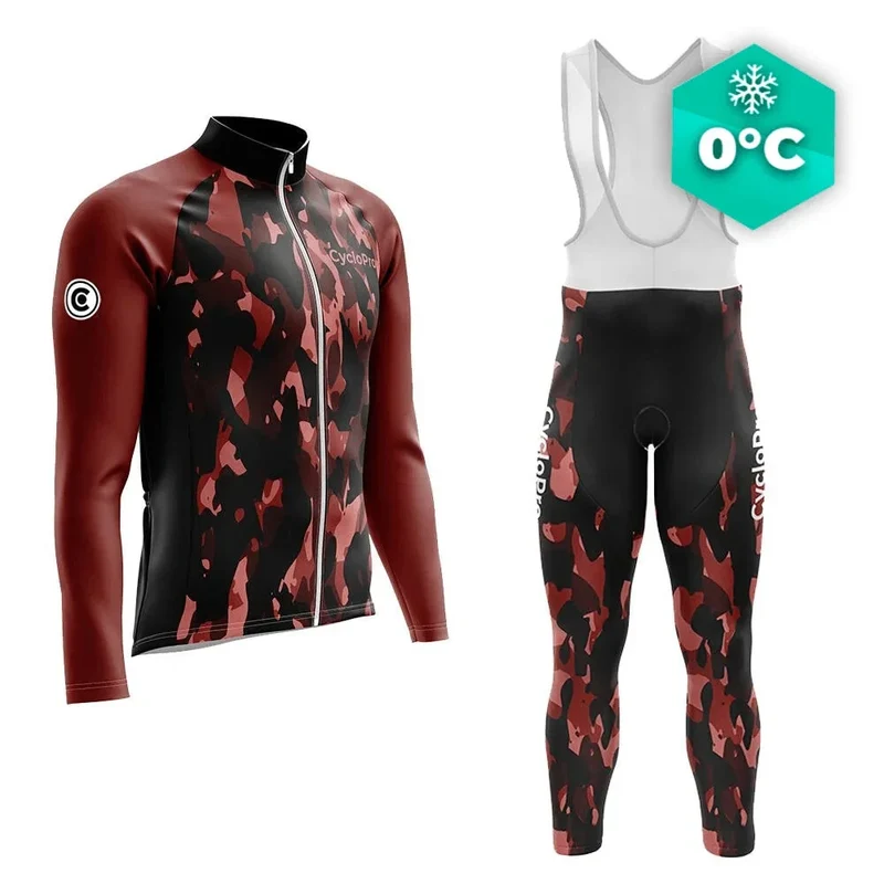 Outfit di ciclismo invernale rosso - Commander