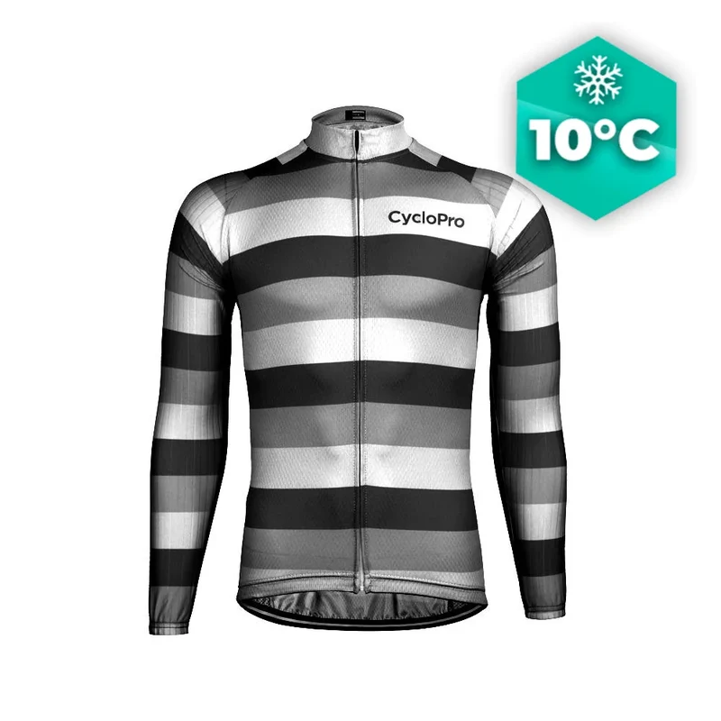 Lunga maglia ciclistica in bianco e nero - Fall - Escape+