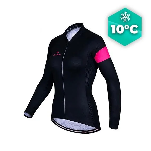 Maglia ciclistica lunga rosa - autunno - eleganza+