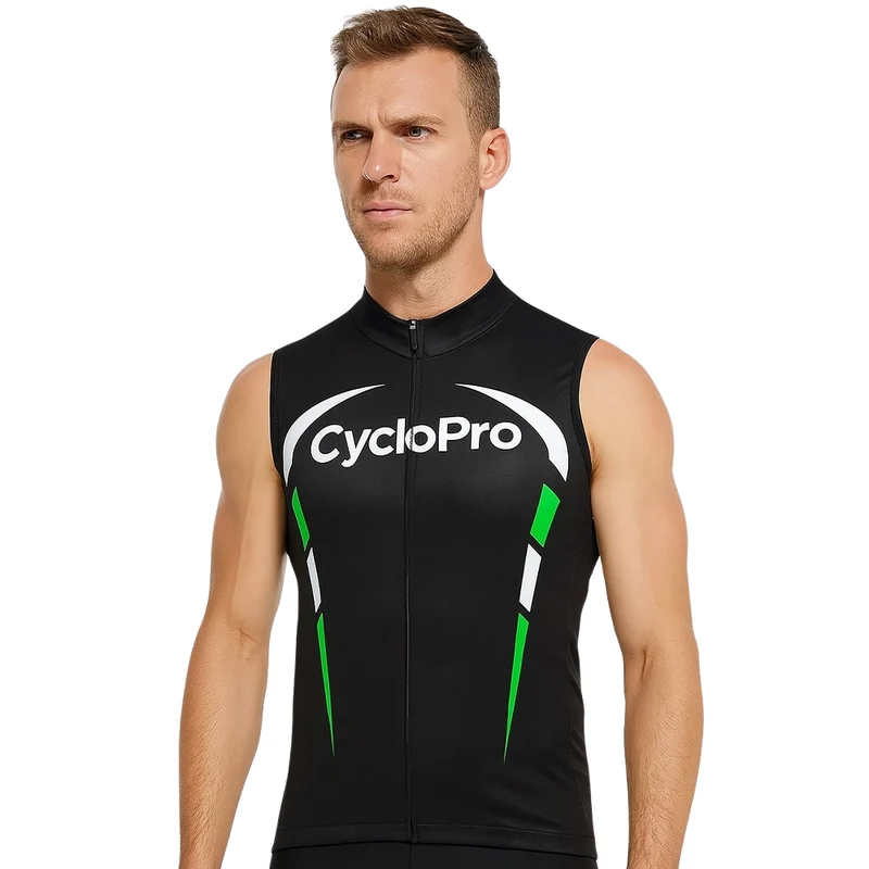 Maglia ciclistica senza maniche nera e rossa - Dynamo