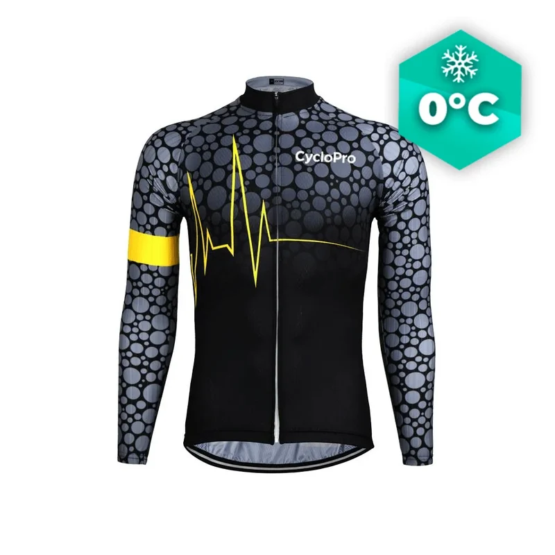 Lunga maglia del ciclismo giallo - inverno - pulsazione+