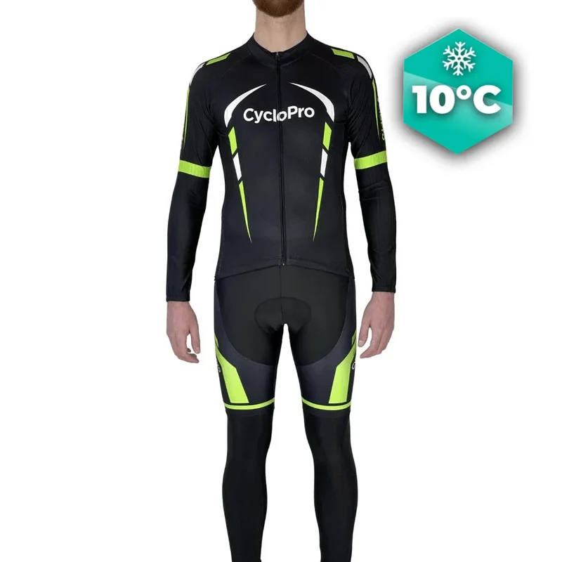 Outfit per ciclismo per caduta nera e verde - Scorpione+