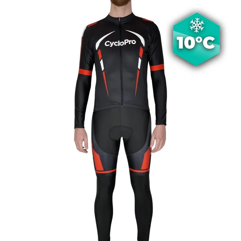 Outfit per ciclismo in caduta nera e rossa - Scorpione+