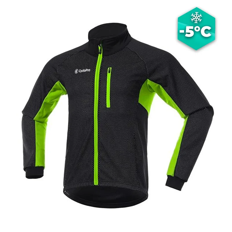 Giacca termica ciclistica verde fredda verde