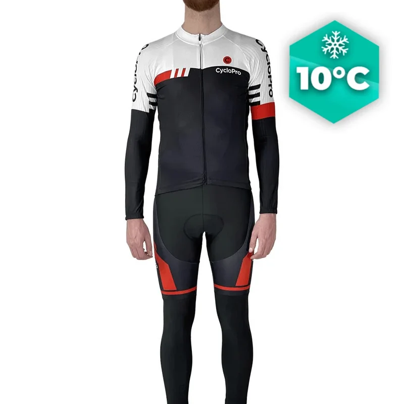 Outfit per ciclismo in caduta in bianco e nero - Pro+