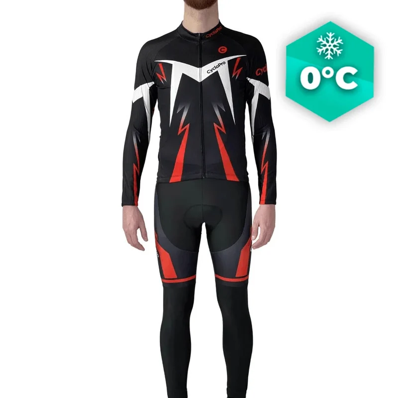 Outfit di ciclismo invernale rosso - Comfort+