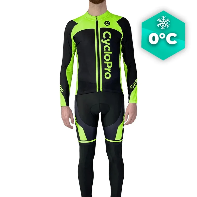 Green Winter Cycling Outfit - Flash+