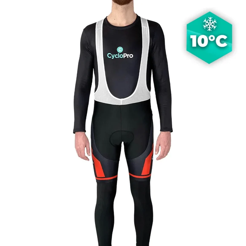 Collant da ciclismo rosso - autunno