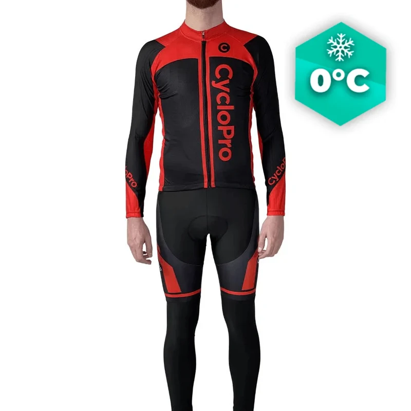 Outfit di ciclismo invernale rosso - Flash+