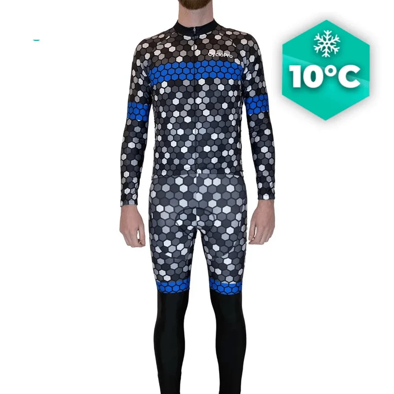 Outfit di ciclismo ad alto contenuto di caduta blu - Atmosfera+