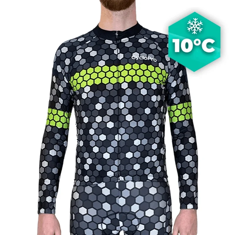 Jersey a lungo ciclismo giallo - autunno - atmosfera+